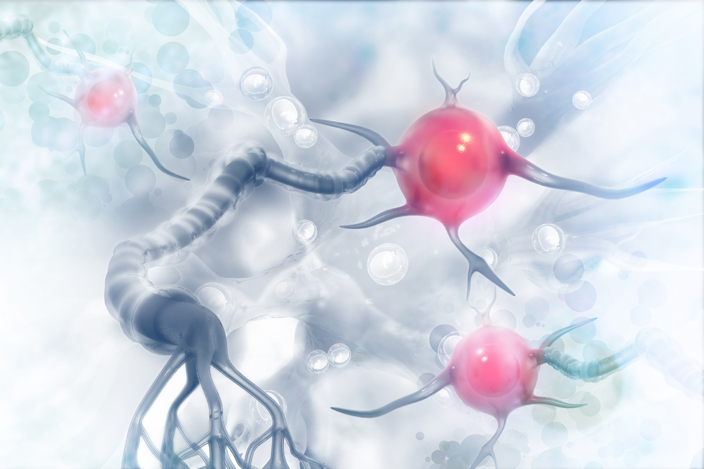 Neurons on scientific background